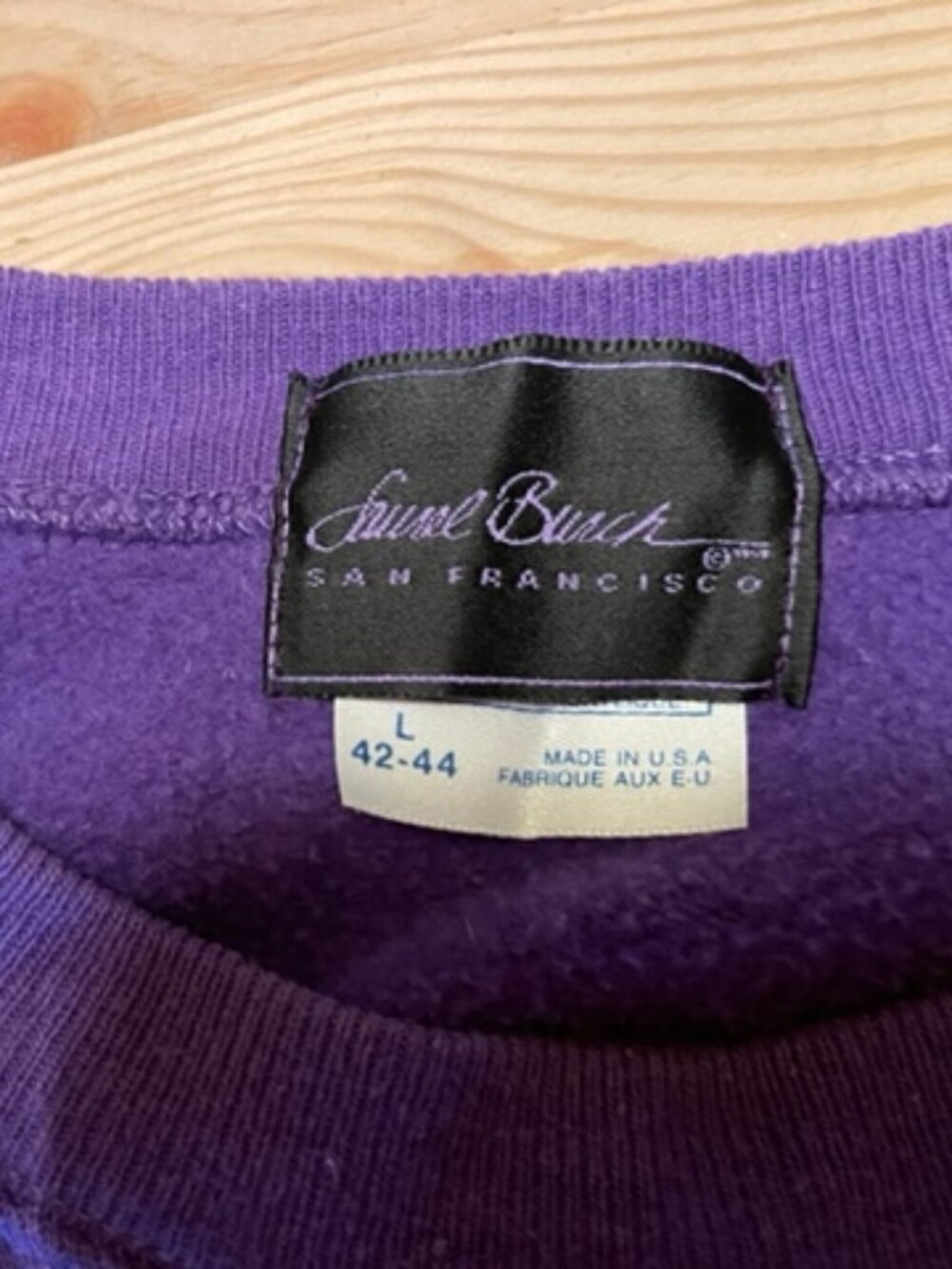 Laurel Burch The Sea Goddess purple sweatshirt L, good condition, 80s - Picture 3 of 4